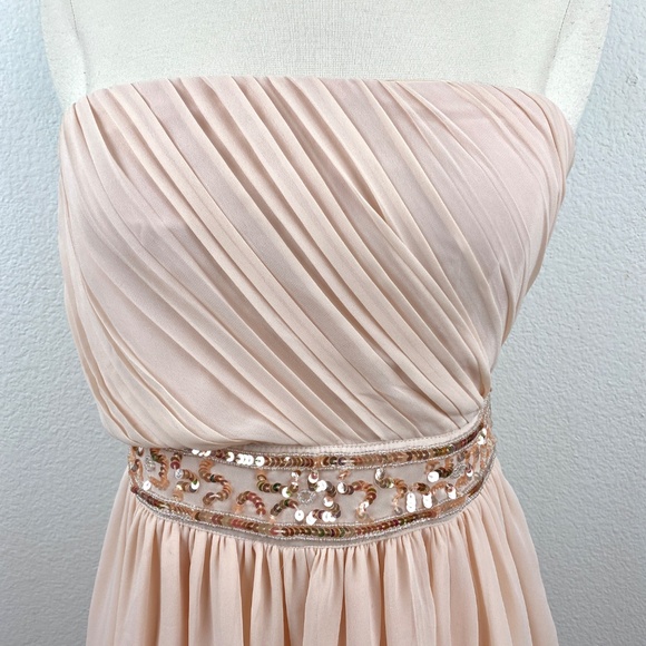 Forever 21 Pale Pink Formal Maxi Party Dress Small Whimsy Fairy Grecian Prom - Picture 2 of 13